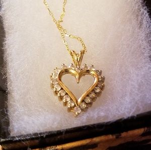 Jewelry - 18k chain with 1/2ct diamond's 10k pendant Jewelry - 18k chain with 1/2ct diamond's 10k pendant